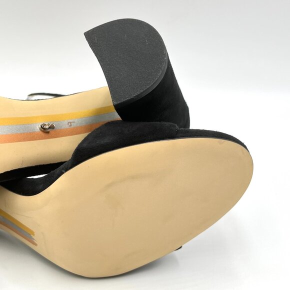 Sam Edelman Womens Size 9 Robyn Black Suede Leather Heels‎ Sandals Shoes - Picture 11 of 14